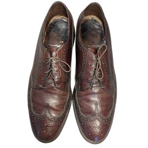 Vintage Florsheim Imperial‎ Men's Oxford Wingtip Brown Leather Shoes Size 11 D
